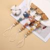 Wood Pacifier Holder Clips Bear Baby Teether Toys Straps Cute Baby Pacifier Chain  Baby