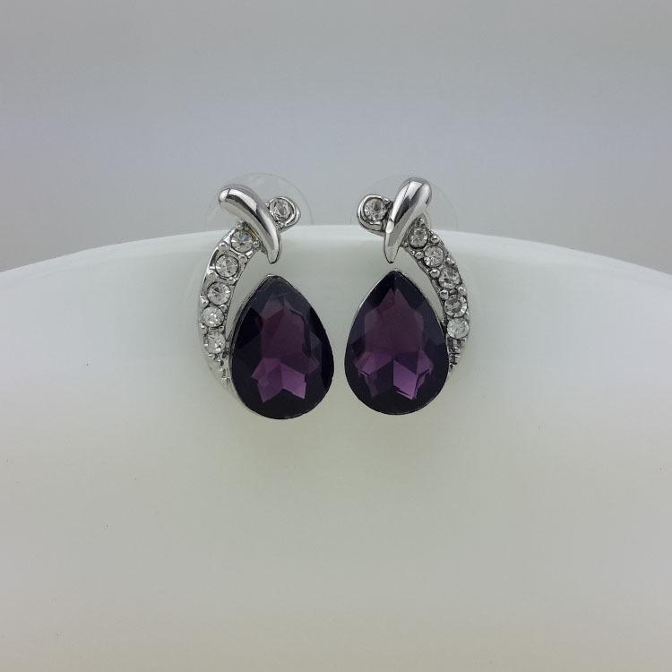 Korean Teardrop Fish Mermaid Crystal Stud Earrings