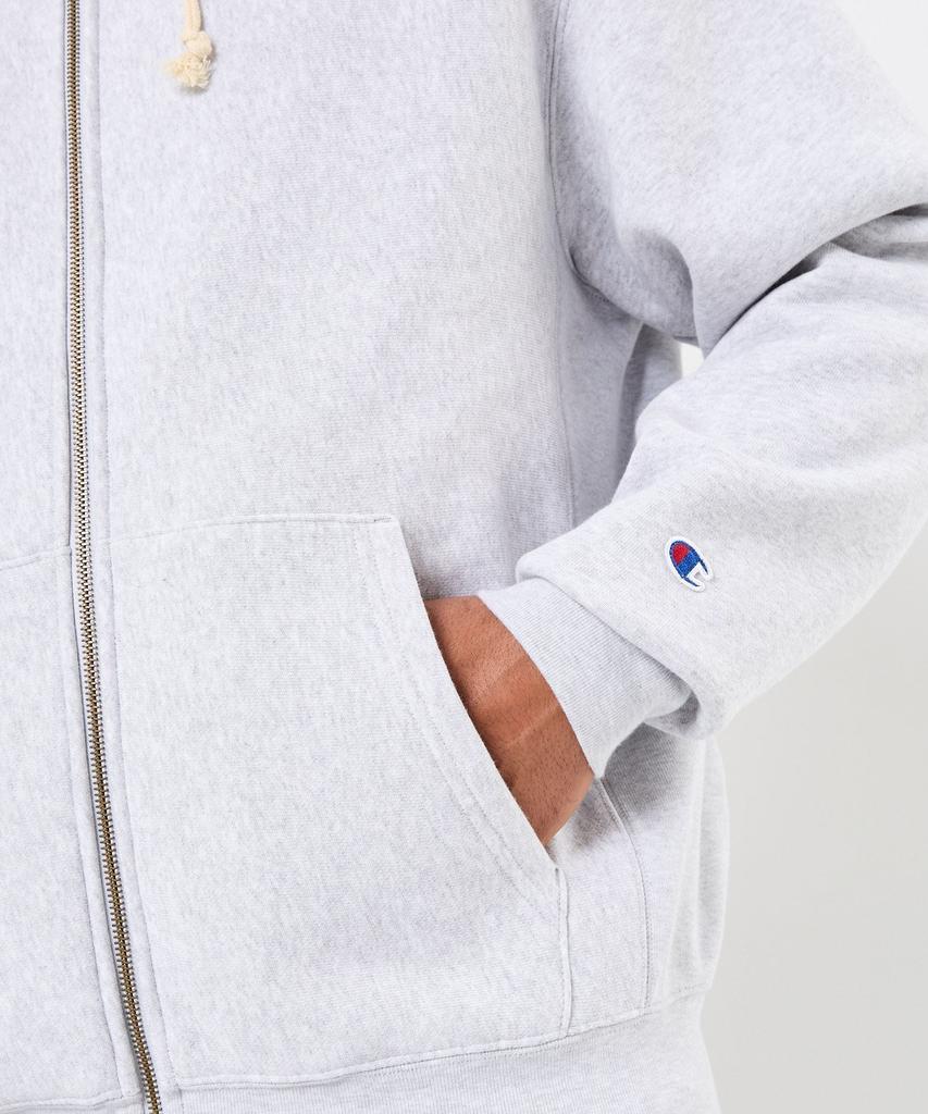 Champion Reverse Weave Loose Fit Fleece Zip-Up Hoodie Light Grey