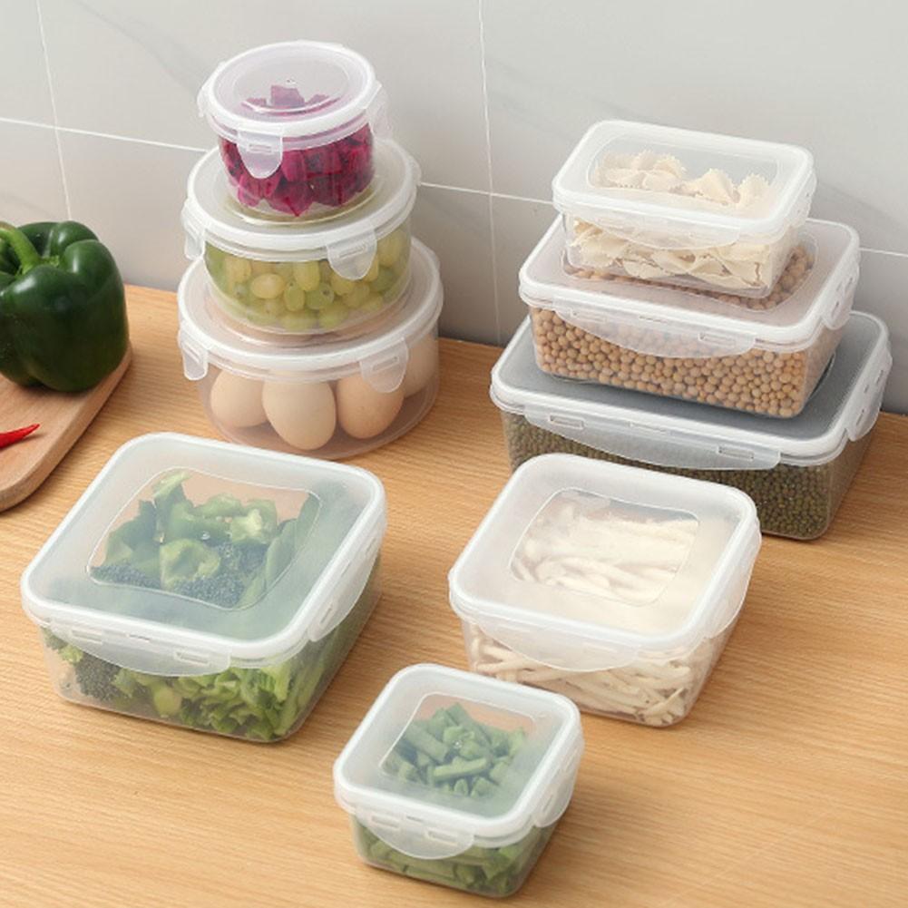 3 шт. Коробка для хранения продуктов питания Коробка для хранения свежих пластиковых контейнеров для пищевых продуктов