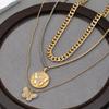 Meier Multi-layer cuban link chain necklace - butterfly chunky chain ot clasp, edgy hip-hop punk style