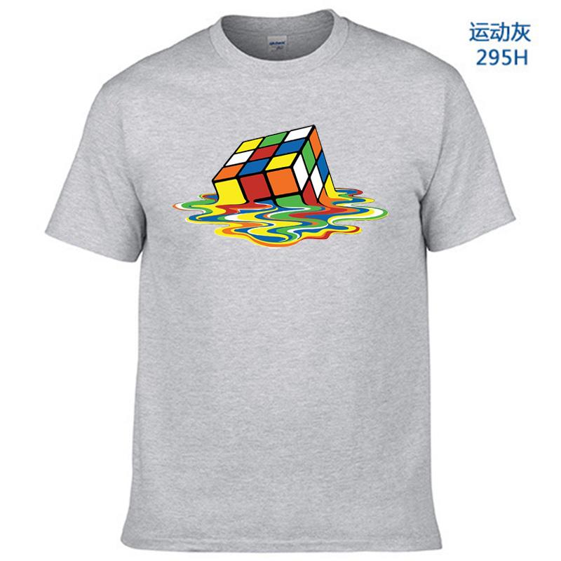 Летняя хлопковая футболка с принтом кубика Рубика, забавная хипстерская графическая футболка, топ унисекс для мужчин с коротким рукавом, классные футболки