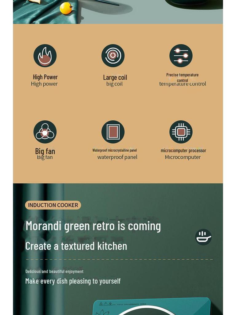 Высокомощная интеллектуальная индукционная плита Xianke с сенсорным управлением и таймером