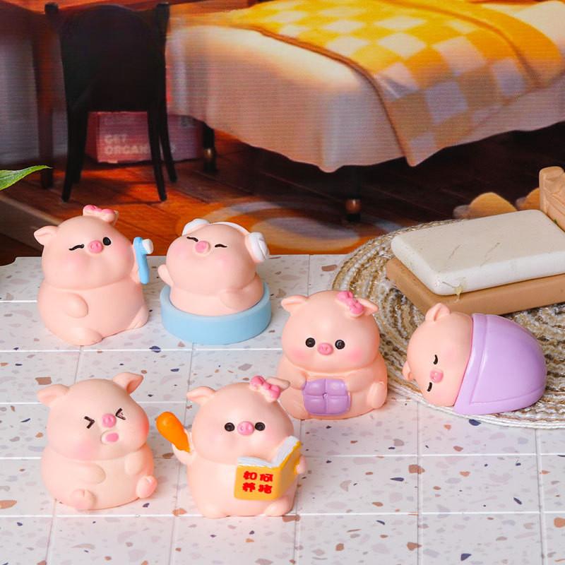 6 шт./компл., креативные милые миниатюрные миниатюрные куклы-копилки из смолы, украшения в виде животных, сделай сам, сказочное украшение для сада, микропейзаж