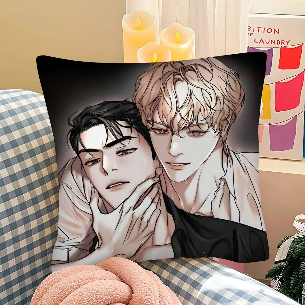 pc Korea Manhwa Lapel Pillow Case Fashion Square Pillowcase Bedroom Sofa Room Ins Decoration Leisure