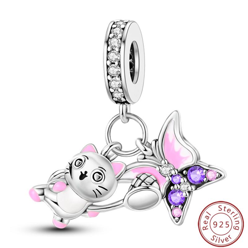 Милая серия «Кошка и собака» Медные шармы «Луна», «Бабочка», «Отпечаток лапы» 3 мм Сделай сам Изготовление изящных ювелирных изделий Подарки