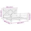 Solid Wood Bed with Headboard 200 x 200 cm Pine