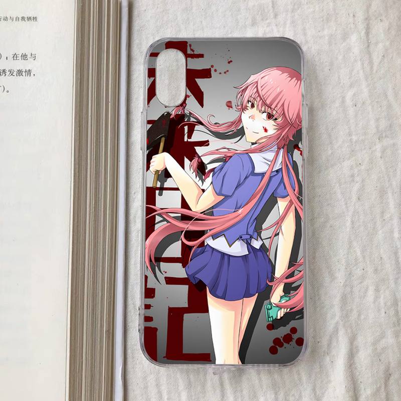 Mirai Nikki Future Diary Гасай Юно Чехол для телефона Для iPhone 13 14 Pro Max XS XR 12 11 Pro 13 Mini 6 7 8 Plus Прозрачная задняя крышка Capa