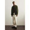 H M Wool Blend oversHirt Regular Fit Dark kHaki Green