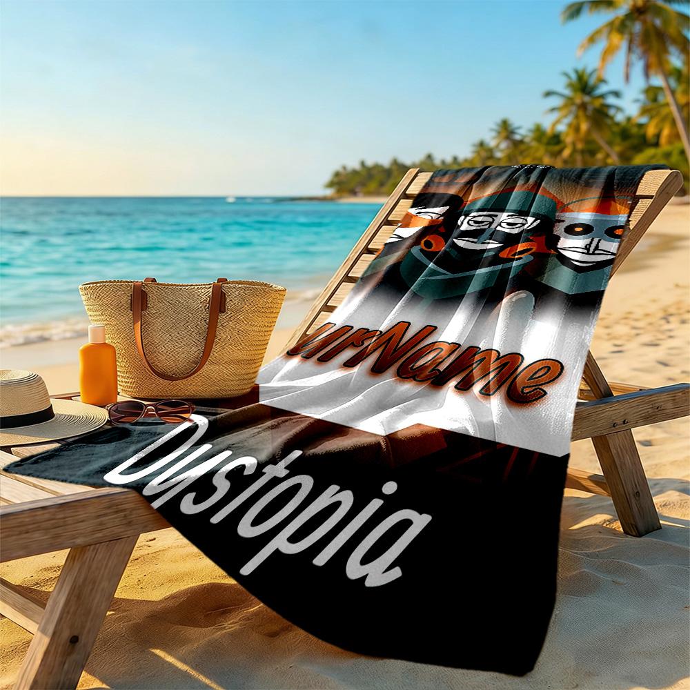 Incredibox Customizable Name Beach Towel Super Soft & Absorbent