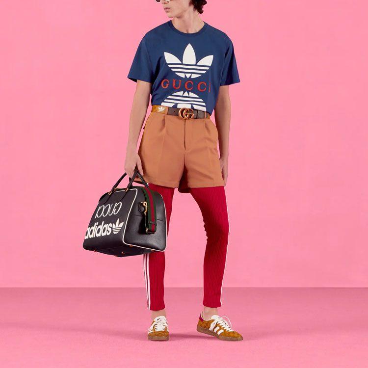 Мужская футболка Adidas X GUCCI из хлопкового джерси Синий 548334-XJEMJ-4622