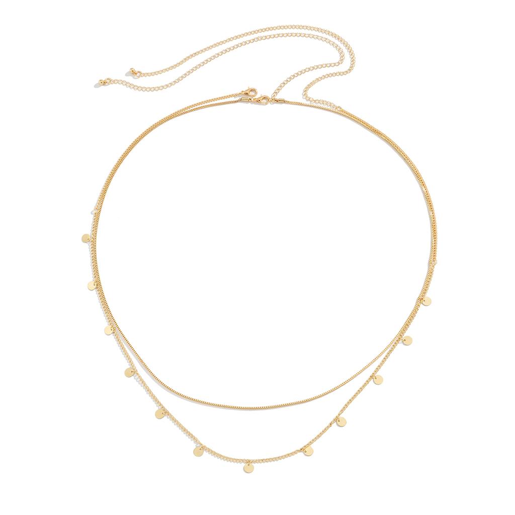 2Pcs/Set Sexy Sequins Belly Waist Chain for Women Summer Bikini Gold Color Multilayer Thin Chain Body Jewelry Y2K Accessories