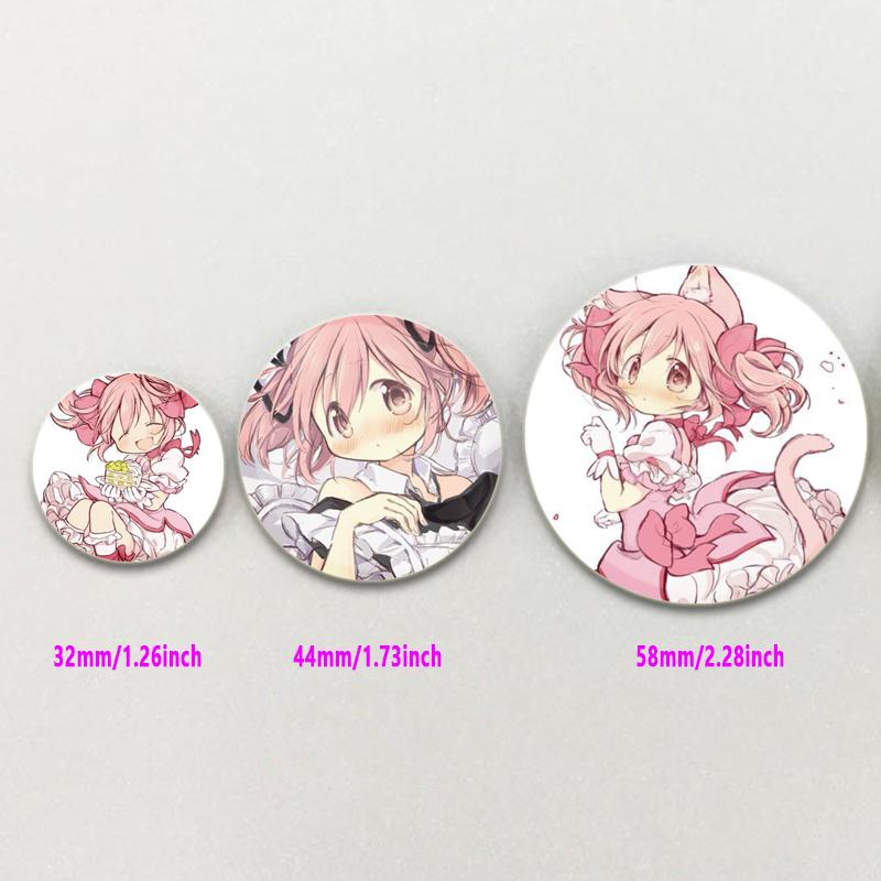 32/44/58 мм Puella Magi Madok Magica Pins Милая аниме-фигурка Akemi Homura Kaname Madoka Брошь Значок Рюкзак Обувь Ювелирные изделия Аксессуары