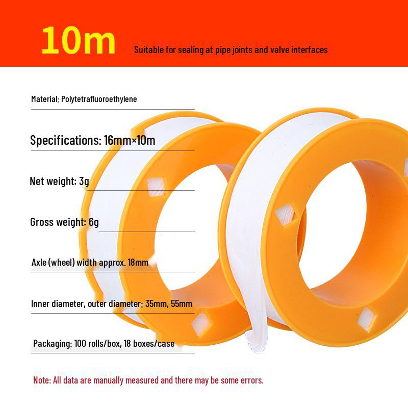 Утолщенная PTFE-лента для герметизации труб, 20 м x 20 мм, для сантехнического оборудования ванной комнаты