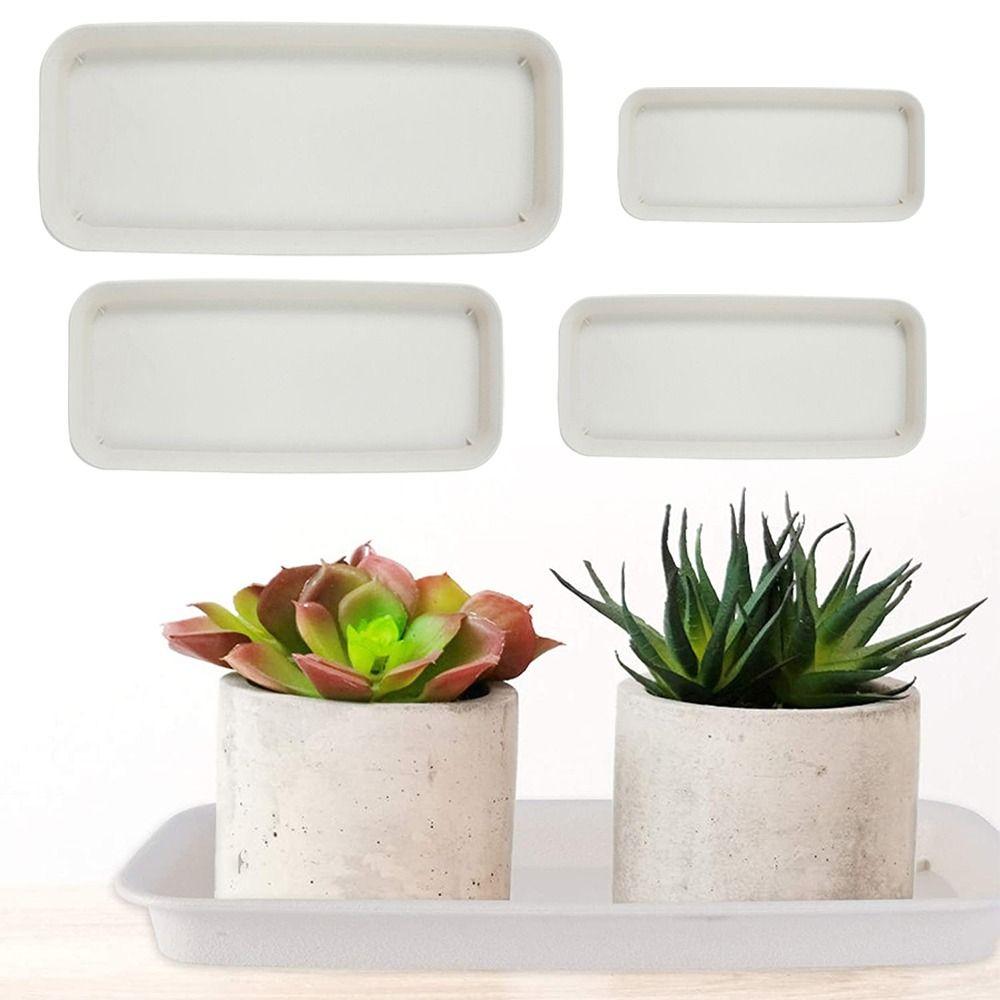 1Pcs Garden Durable Rectangle Indoor Outdoor Plant Saucer Drip Trays Plastic Tray Saucers