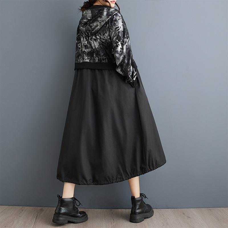 Long Sleeve Oversized Hooded Vintage Casual Loose Autumn Spring Trench Coat for Women Outerwear