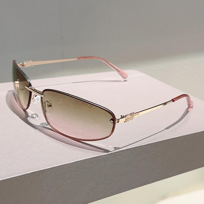 KAMMPT Y2k Rimless Sunglasses Female Latest Fashion Outdoor Decor Shades Female Trendy Luxury Brand Designer Mirror Sun Eyeglasses