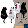 Black Cat Pendulum Wall Clock Cat Clock with Moving Tail Cat Swinging Wall Clock