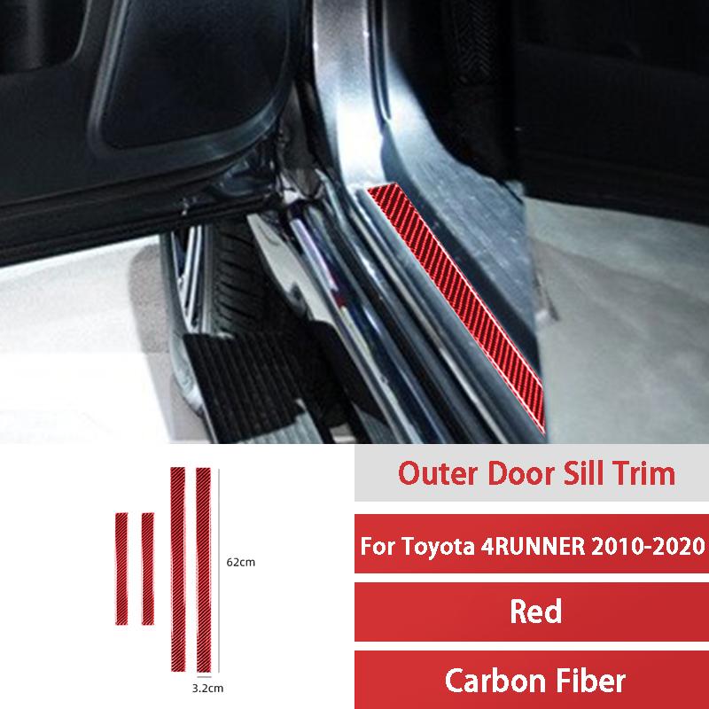 Автомобильная отделка из настоящего углеродного волокна красного цвета для Toyota 4RUNNER 2010- приборная консоль, панель переключения передач, украшение