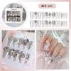 24pcs/set Press On Nails A Variety of Handmade Nail Art Butterfly Flower Wear Finished Nail Stickers Large Diamond Glitter Nail Stickers