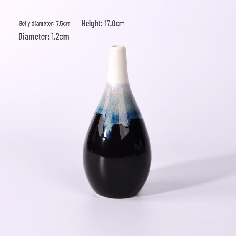 Элегантная керамическая ваза с глазурью «текучесть»