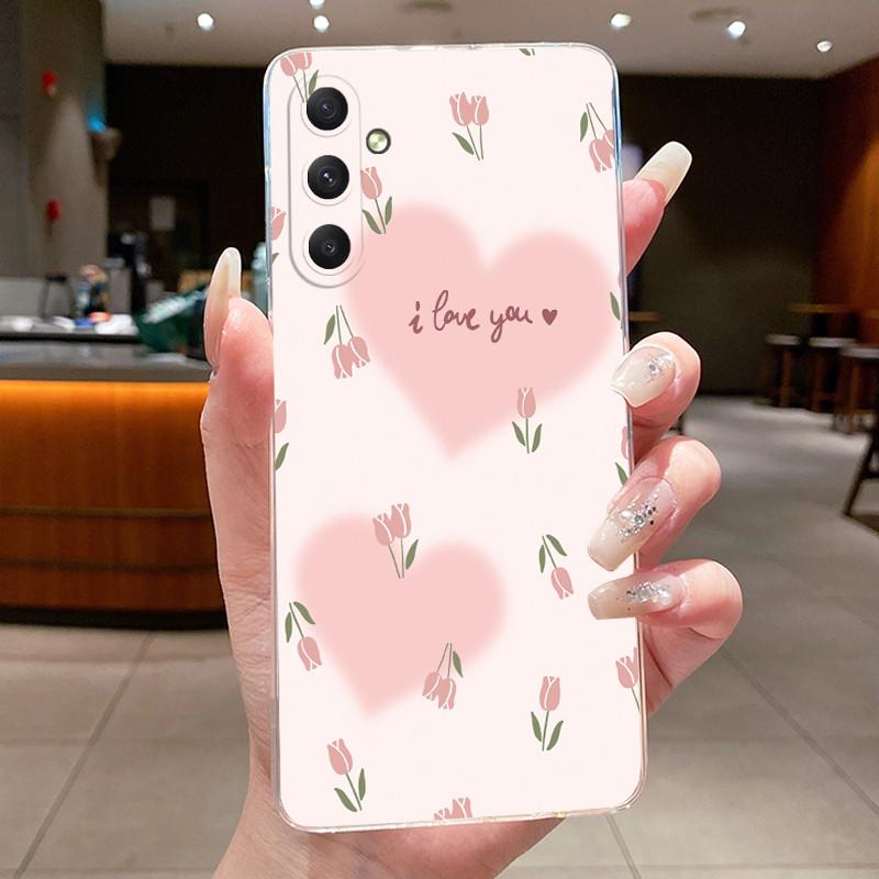 For Samsung A35 5G Case Aesthetic Flower Clear Soft Silicone Back Cover For Samsung Galaxy A35 A55 Phone Case SM-A356B SM-A556B