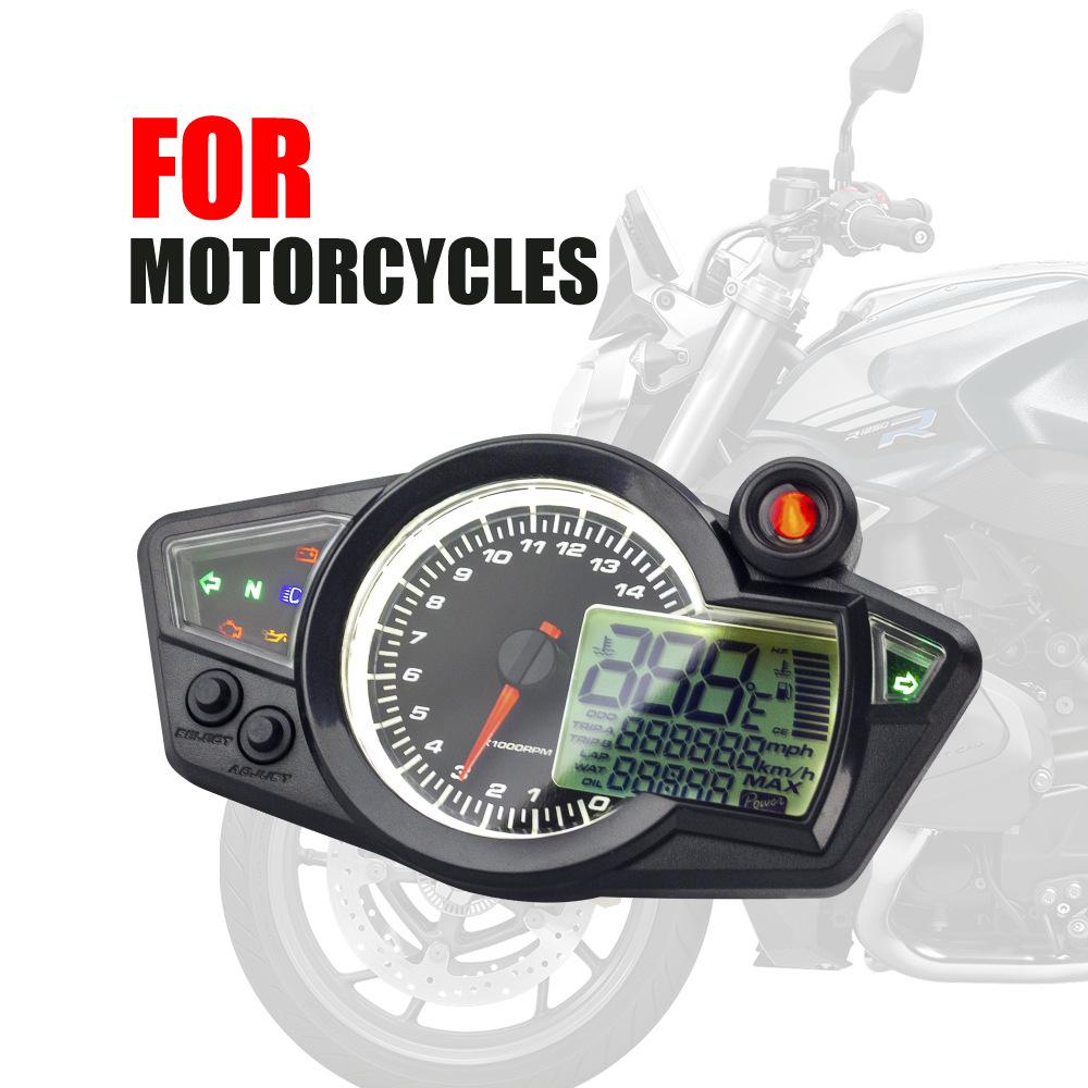Universal LCD Digital Motorcycle Odometer Speedometer Meter Instrument Adjustable MAX 199KM/H 14000 RPM For 2,4 Cylinder