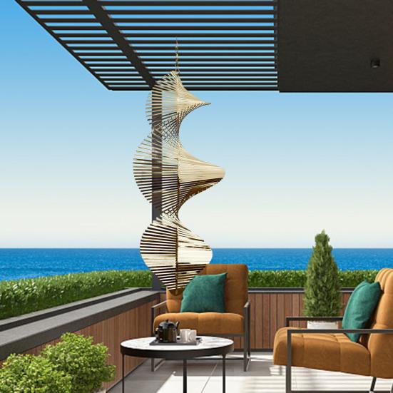 Спиральный ветровой спиннер, украшение, устойчивый к атмосферным воздействиям, для внутреннего и открытого окна, сада, двора, крыльца, металлический 3D подвесной орнамент для колокольчика ветра