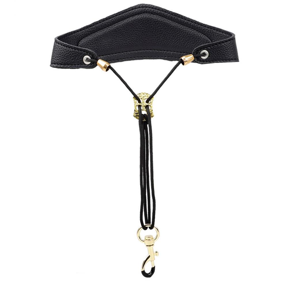 Регулируемый шейный ремешок для саксофона из искусственной кожи с латунным стальным крючком и хлопковым ремешком для саксофона