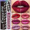 Gliter Metallic Lip Gloss Makeup Shimmer Lipstick Long Lasting Matte Liquid Lipstick Red Lip Gloss