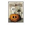 Pumpkin Ghost Canvas Art: Halloween Wall Decor for Bedroom & Living Room