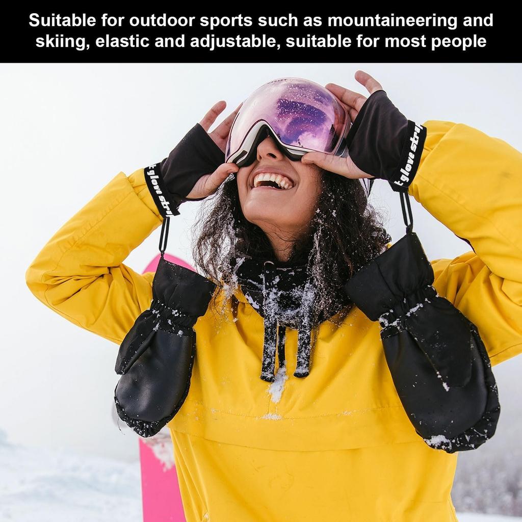 Ski Glove Wrist Strap Glove Holder Sport Glove Strap Elastic Wrist Leash for Snowboard Ski Mountaineering Outdoor Sports