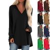 Women's V-neck Hooded Loose Long-sleeved Tops Casual Tops Home Leisure Pajamas Tops