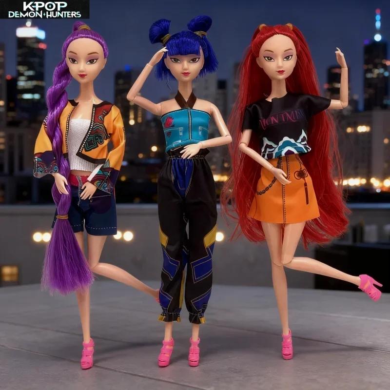 Kpop Охотники на демонов Фигурка Игрушка Руми Мира Зои Красивая Принцесса Куклы Девочки Пластиковая DIY Игрушка для Девочки В наличии =-/-