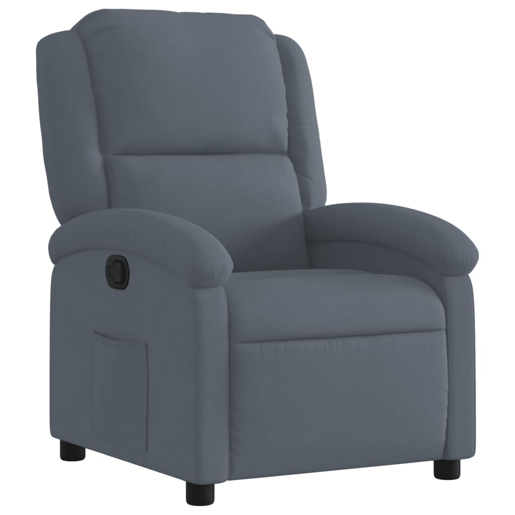 Relaxation Armchair Dark Grey Velvet