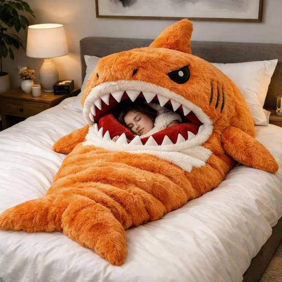Плюшевый спальный мешок-конверт для взрослых Кот Лягушка Акула Змея Кролик Мешок для сна Домашний Путешествия Холодная погода Мужчины Женщины Плюшевый животный коврик для сна