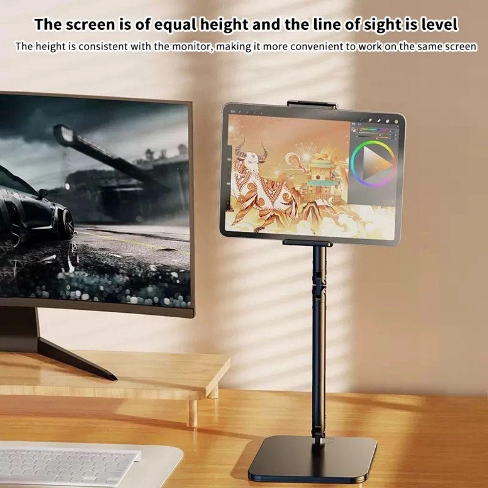 Height Adjustable Desktop Phone Tablet Holder Multi-Angle Long Arm Tablet Bracket  Bed Use