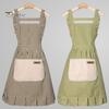 Фартуки для готовки на кухне, регулируемые бретели, мягкие поварские фартуки с большими карманами, унисекс, хлопковый льняной фартук для мужчин и женщин