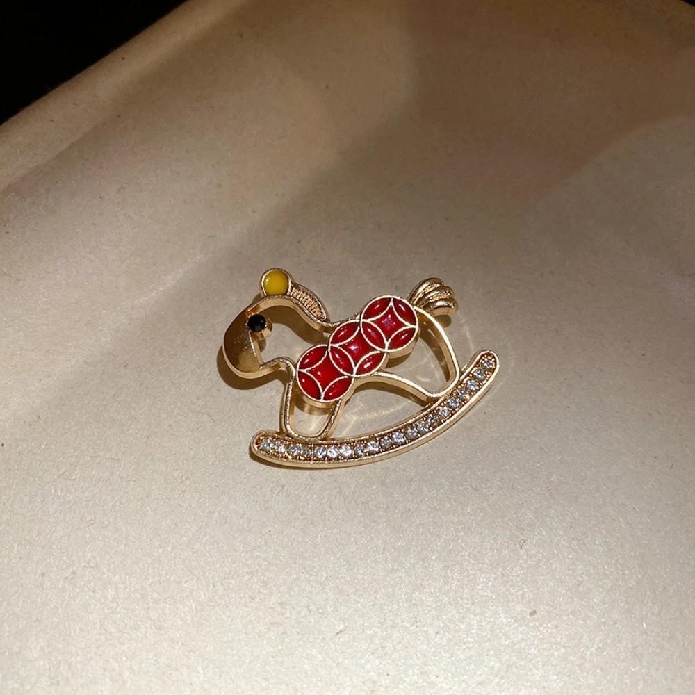 Jewelry Accessories Little Horse Brooch Rhinestone Animal Lapel Pins Retro Zodiac Pony Pin Friends