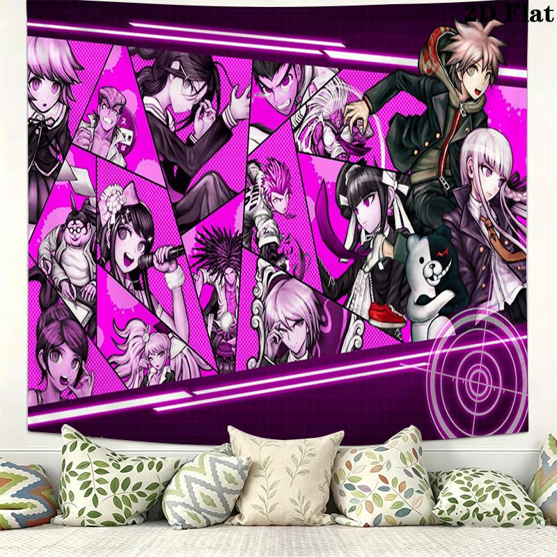 Гобелен Dangan Ronpa Эстетичное настенное панно Печатная тканевая одеяло Декоративные гобелены для спальни гостиной Домашний декор