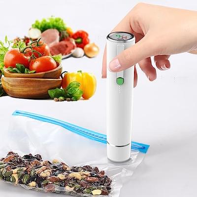 Ручной вакуумный упаковщик с вакуумным насосом для домашнего использования, вакуумный упаковщик для хранения продуктов, сжатие, простое управление одной рукой, беспроводная работа, без пакетов