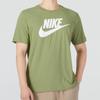 Nike Спортивная одежда с буквенным логотипом, повседневная футболка с круглым вырезом и короткими рукавами, мужские топы, оливково-зеленый AR5005-334