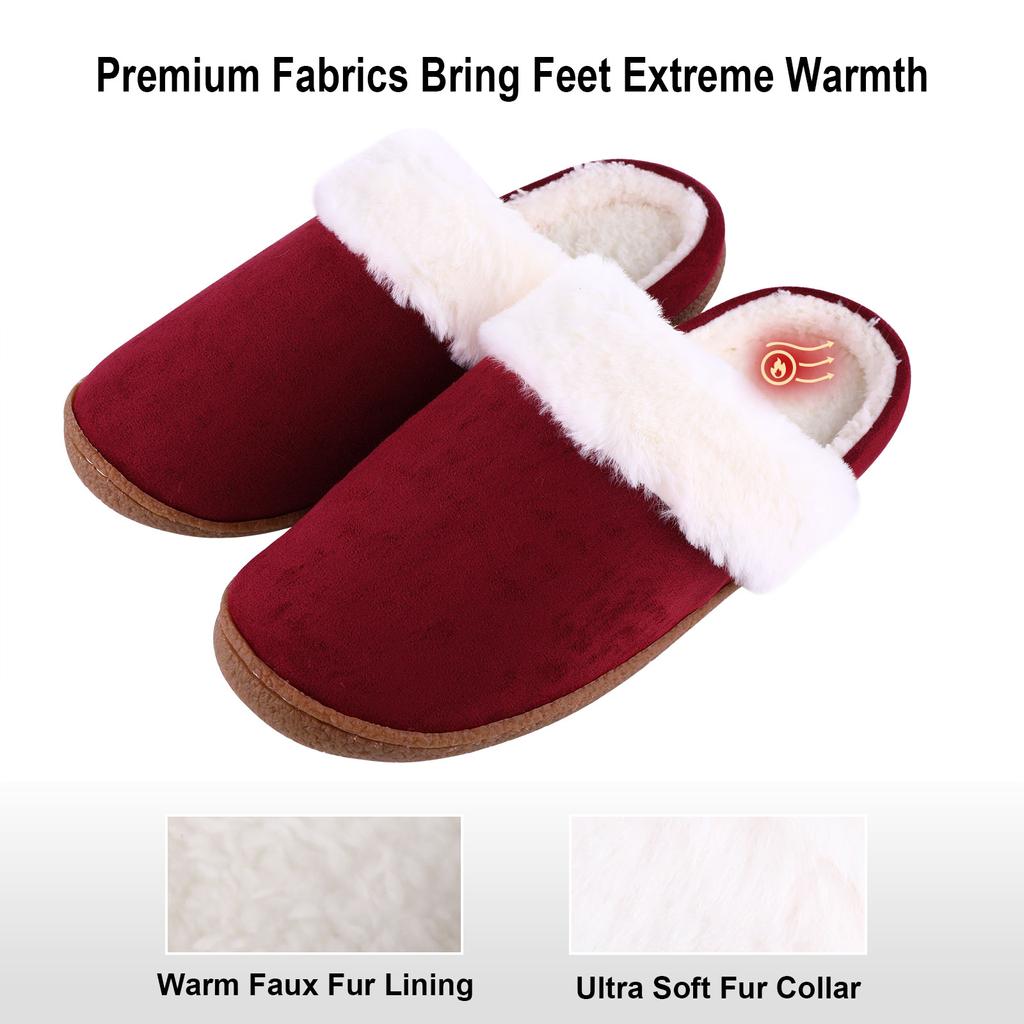 Fashion Shevalues Winter Plush Slippers For Women Home Soft Sole Fur Slippers Indoor Warm Cozy Fuzzy Slippers Non Slip Rubber Sole Slide