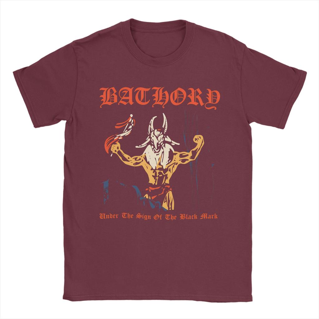 Bathory Black Metal T Shirt Mens 100 Cotton Funny TShirts Crewneck Tees Short Sleeve Clothes Printing