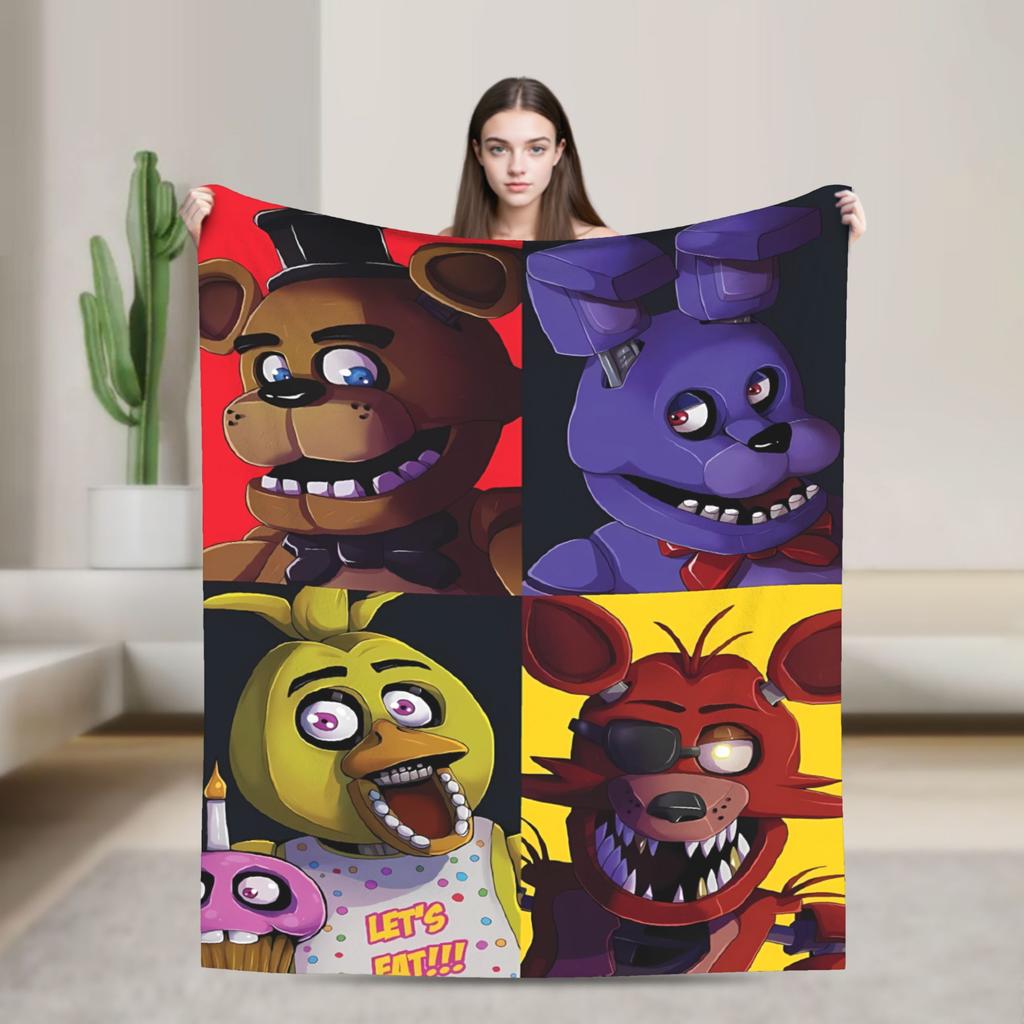 FNAF At Freddys Blankets Super Warm Novelty Plush Throw Blanket For Child Couch Bed Flannel Bedspread Bed Cover