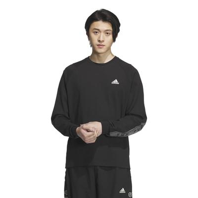 Adidas Пакет с надписями Футболка с длинным рукавом свободного кроя Одинарная черная Размер XL Мужская, (JG8587),