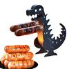 Забавные держатели для хот-догов в виде динозавров для гриля, подставка для барбекю, металлическая решетка для шашлыка для пикников на открытом воздухе, семейных посиделок