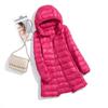 FASHION  Light Down Jacket Women's Medium  Long Fattened Plus Size Removable Cap Lightweight Ultra-thin Jacket Tide Clothes