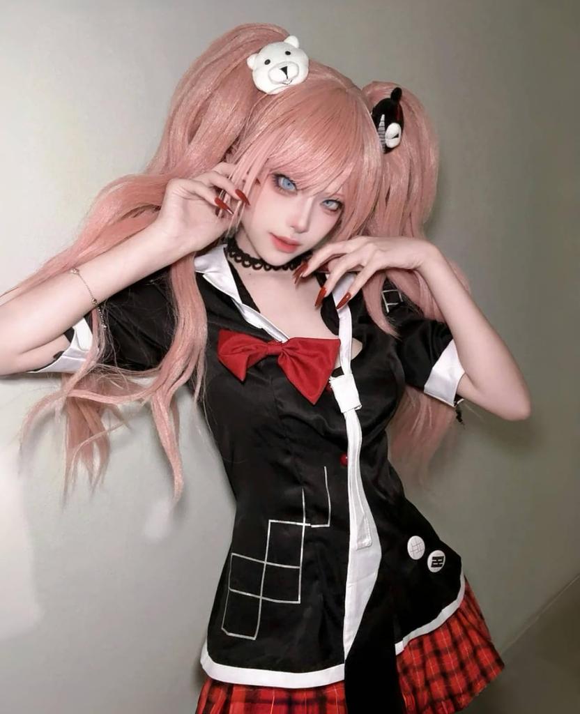 [CR ROLECOS] Костюм для косплея Джунко Эношимы, Костюм-униформа для косплея Джунко Эношимы (Дзюнко Эношима, Размер L)