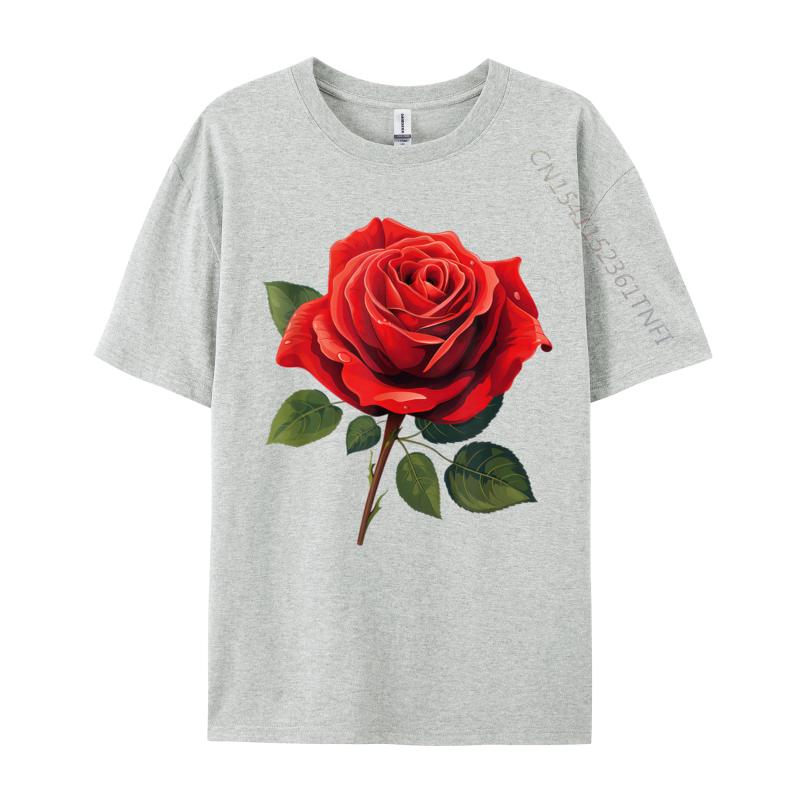 Unisex Clothing Red Rose Tees Birthday Camisa Unisex Retro Funny Camisa Unisexs TShirts Funny Tops Tees Top Quality